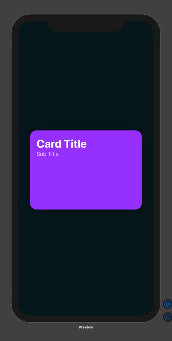 Preview of the SwiftUI code example in dark mode